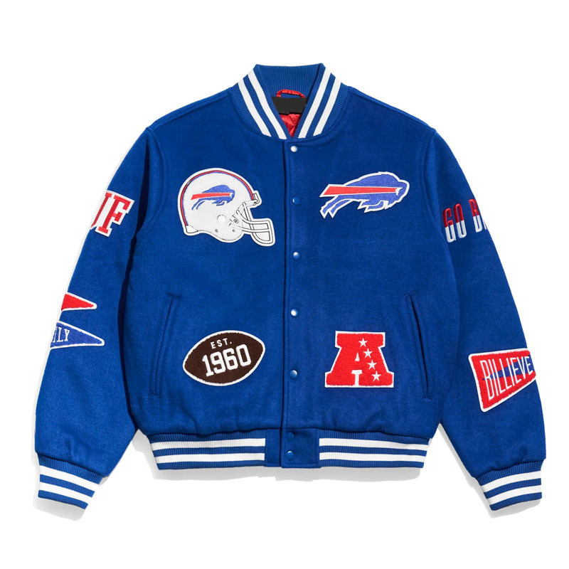 Buffalo Bills Pennant Royal Varsity Wool Jacket