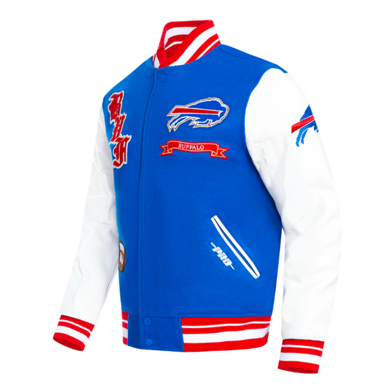 Buffalo Bills Prep Varsity Wool/Leather Jacket - Image 3