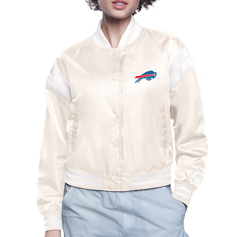 Buffalo Bills Printed Logo Varsity Satin Jacket - Image 2