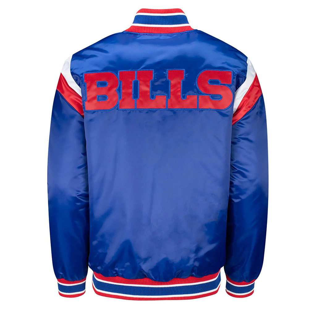 Shutout Throwback Buffalo Bills Blue Satin Jacket - Image 2