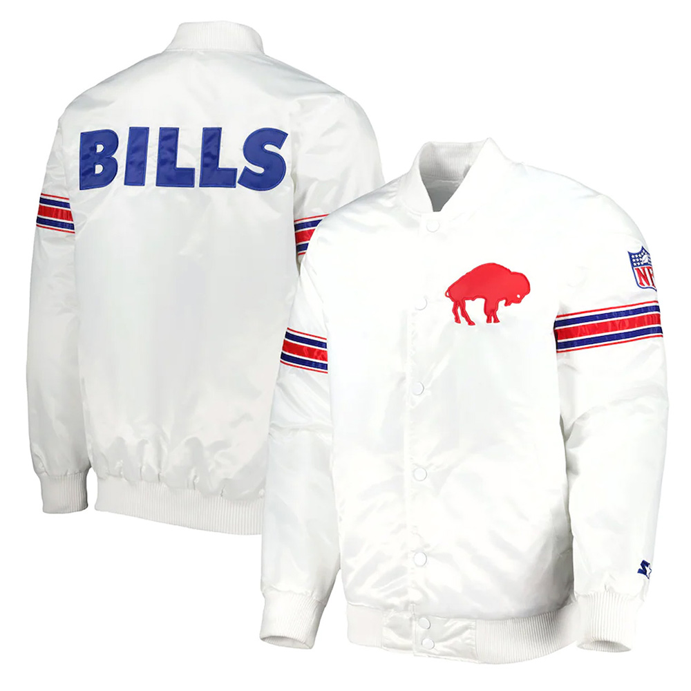 Buffalo Bills The Power Forward White Satin Jacket - Image 3