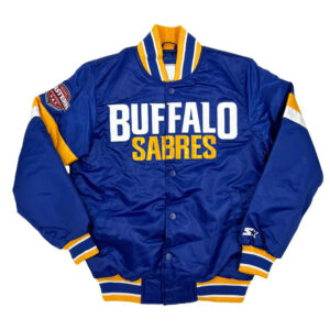 Buffalo Sabres Royal Snap Up Varsity Satin Jacket