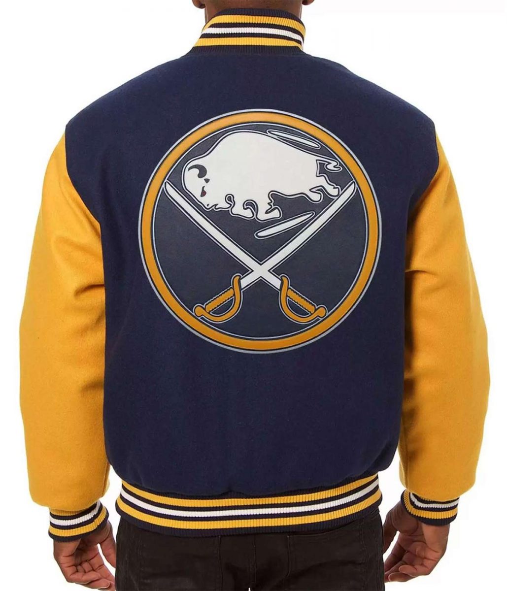 Varsity Buffalo Sabres Yellow and Navy Blue Jacket - Image 2