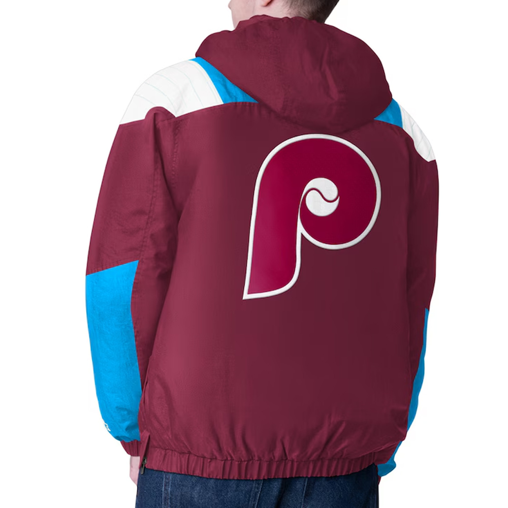 Burgundy Philadelphia Phillies Charger Half-Zip Pullover Jacket - Image 2