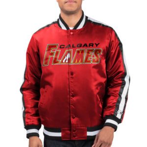 Calgary Flames Red O-Line Satin Jacket