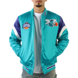Charlotte Hornets Eastern Aqua Satin Jacket