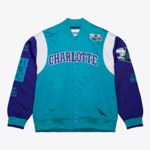 Charlotte Hornets Team Origins Teal Satin Jacket