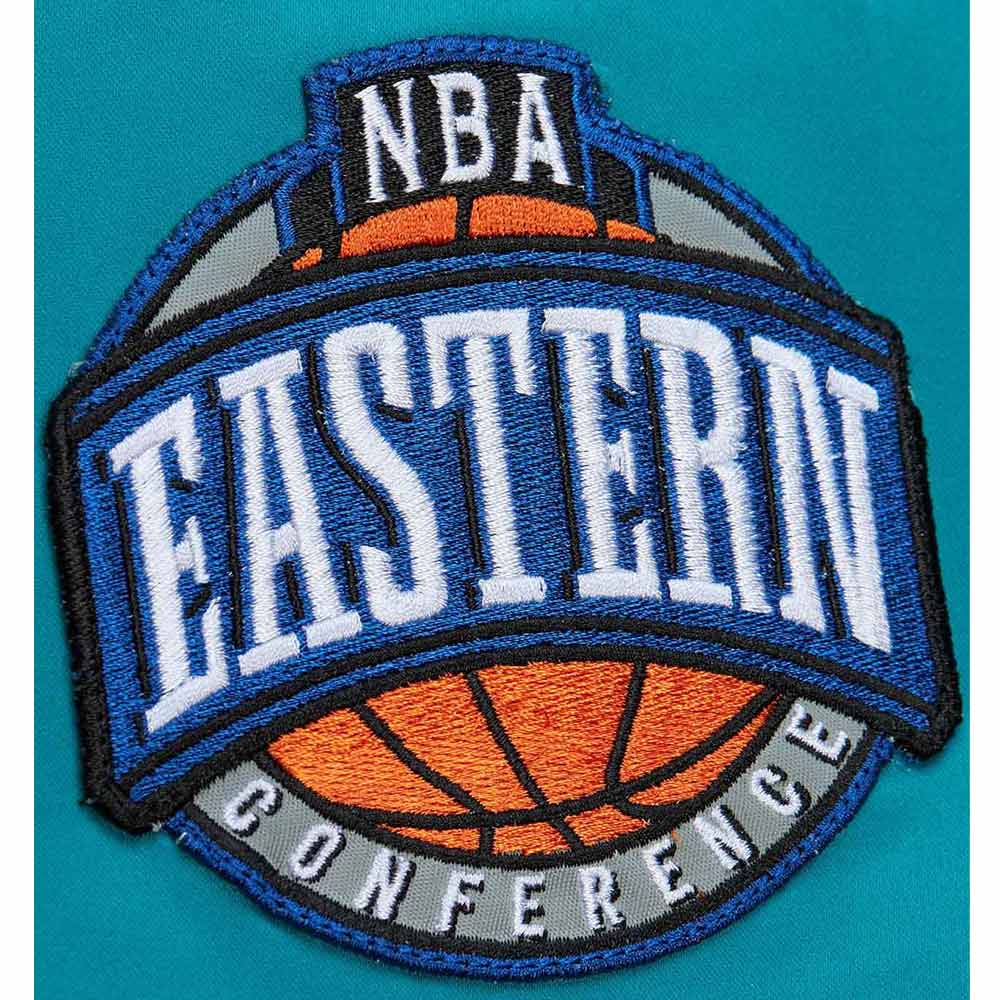 Charlotte Hornets Vintage Logo Aqua Lightweight Satin Jacket - Image 4