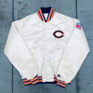 1980's Chicago Bears Cream Bomber Jacket