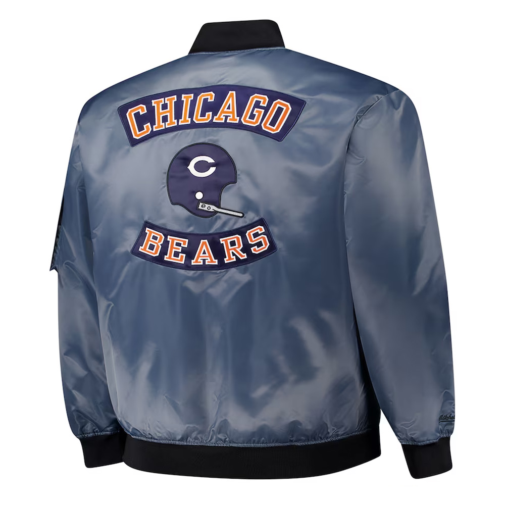 Chicago Bears Charcoal Bomber Full-Zip Jacket - Image 2