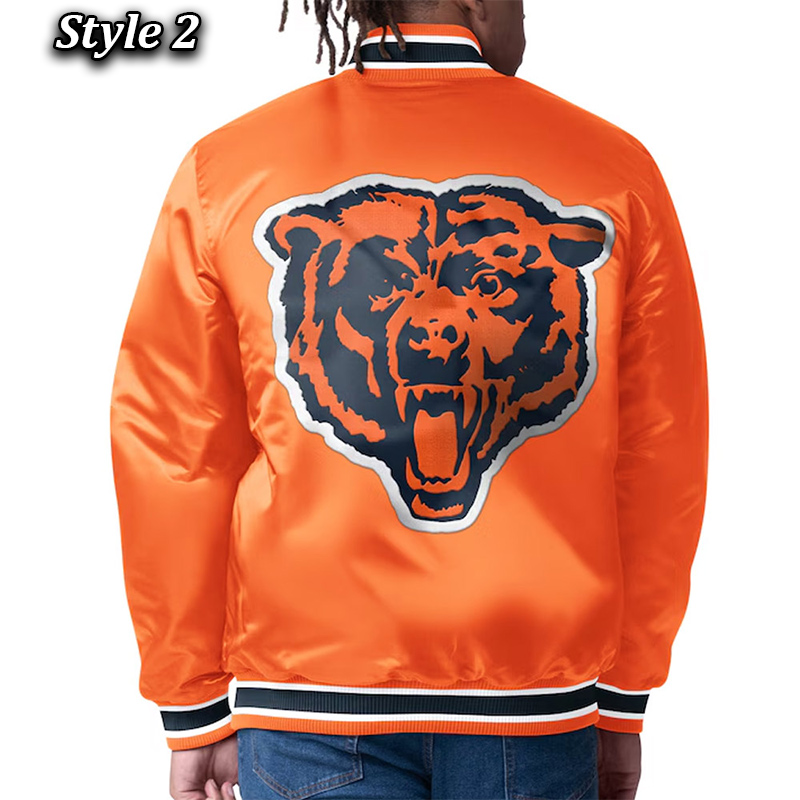 Chicago Bears Closer Navy/Orange Satin Jacket - Image 4