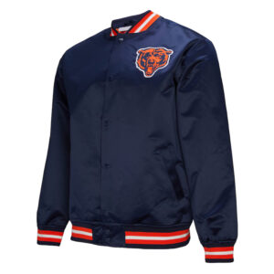 Chicago Bears Double Down Navy Satin Jacket