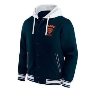 Chicago Bears Navy Cotton Hooded Jacket