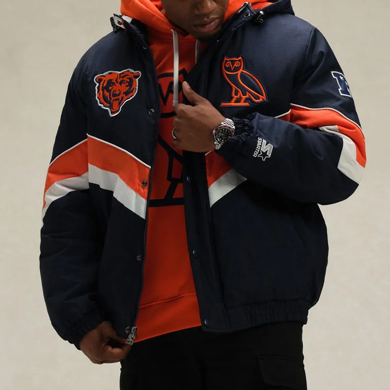 Chicago Bears OVO Sideline Puffer Jacket - Image 3
