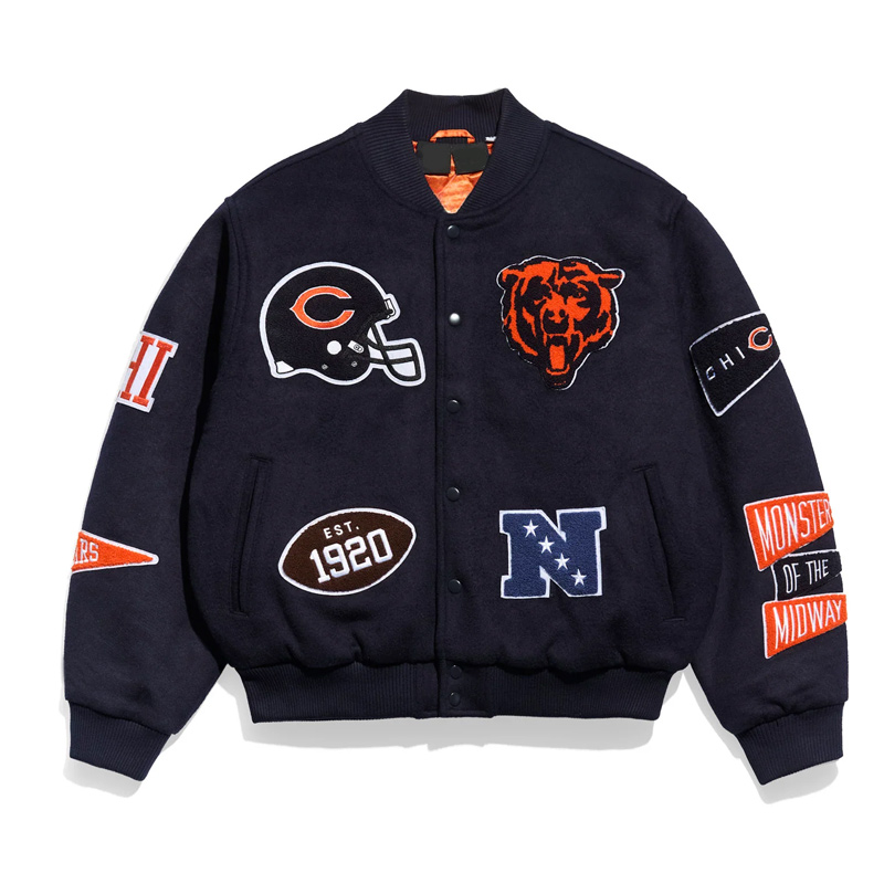 Chicago Bears Pennant Navy Varsity Wool Jacket