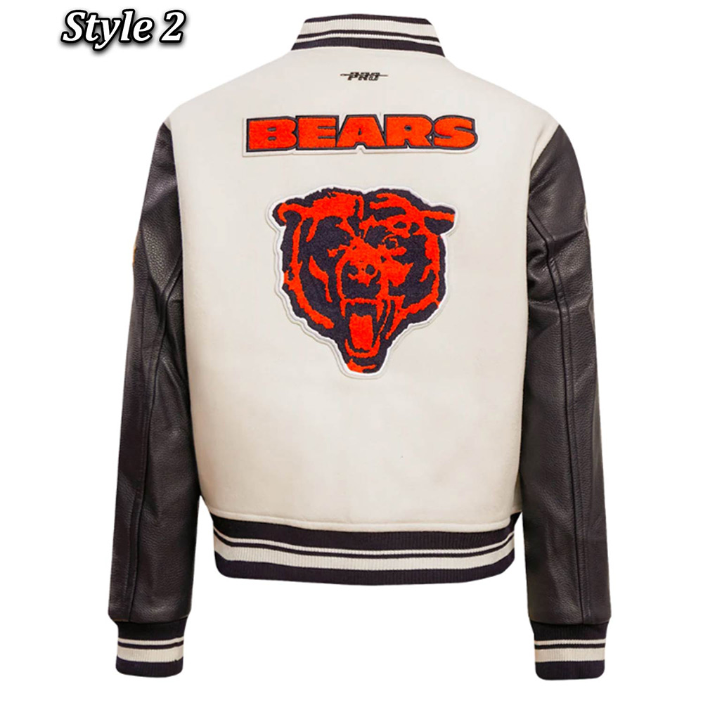 Retro Classic Rib Chicago Bears Varsity Jacket - Image 4