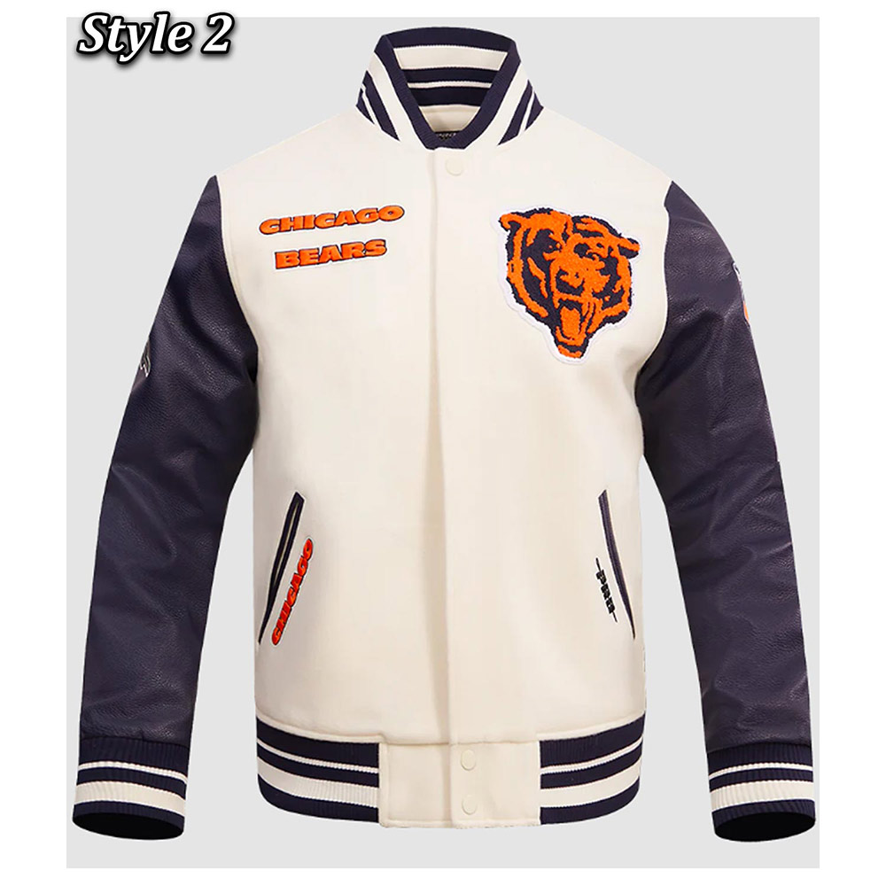 Chicago Bears Retro Classic Rib Varsity Jacket - Image 2