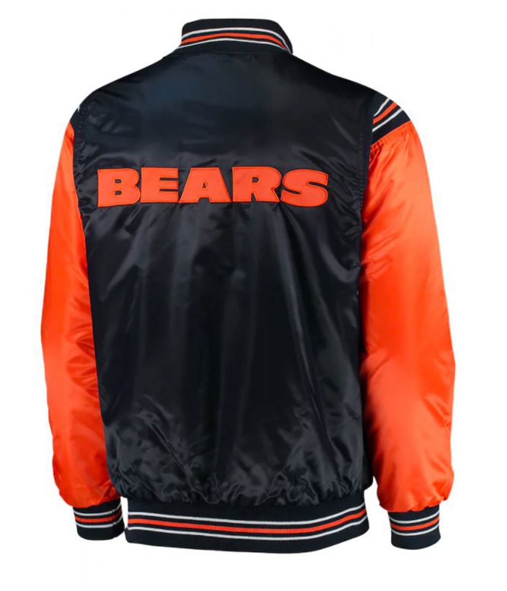 Chicago Bears Navy Blue and Orange Starter Varsity Jacket - Image 2