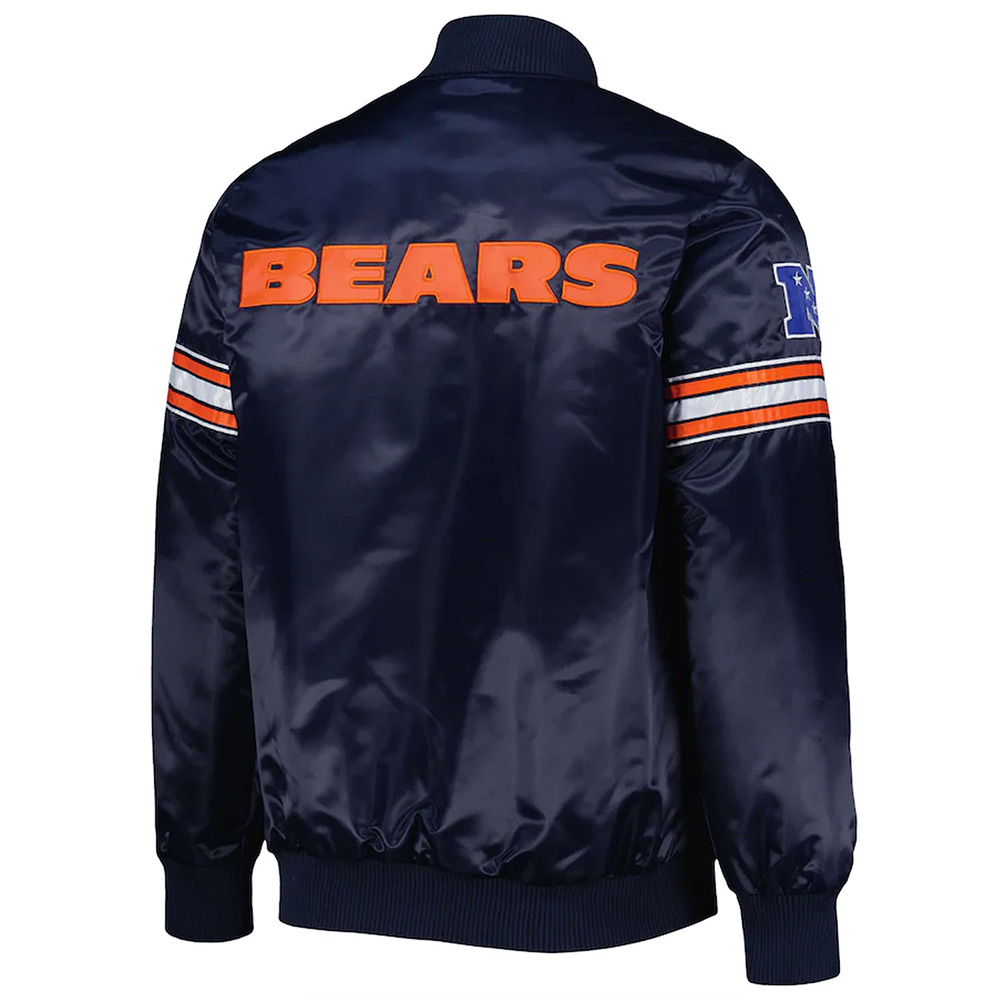 Navy Chicago Bears The Pick and Roll Satin Jacket - Image 2