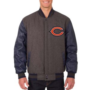 Chicago Bears Charcoal and Navy Varsity Jacket