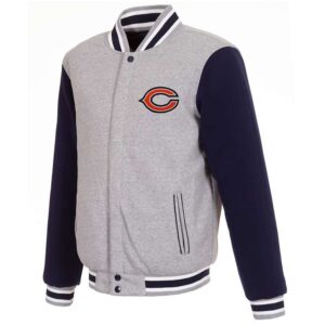 Chicago Bears Navy and Gray Varsity Wool Jacket
