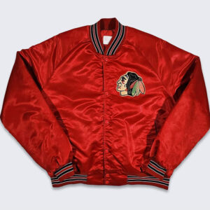 80's Chicago Blackhawks Red Bomber Jacket