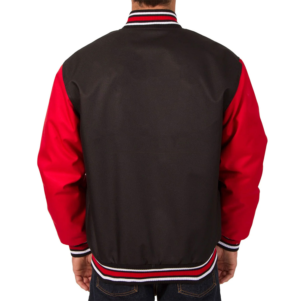 Chicago Blackhawks Black and Red Poly-Twill Jacket - Image 2