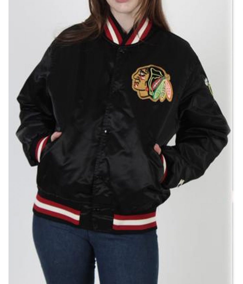 Starter Bomber Chicago Blackhawks 80's Satin Jacket - Image 5