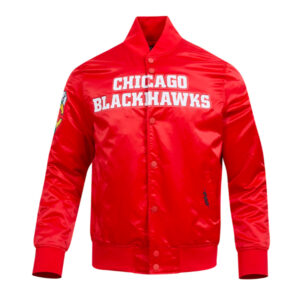 Chicago Blackhawks Classic Red Satin Jacket