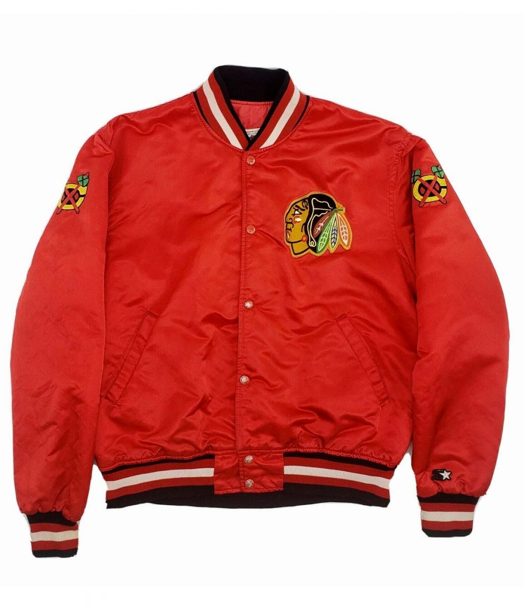Starter Bomber Chicago Blackhawks 80's Satin Jacket