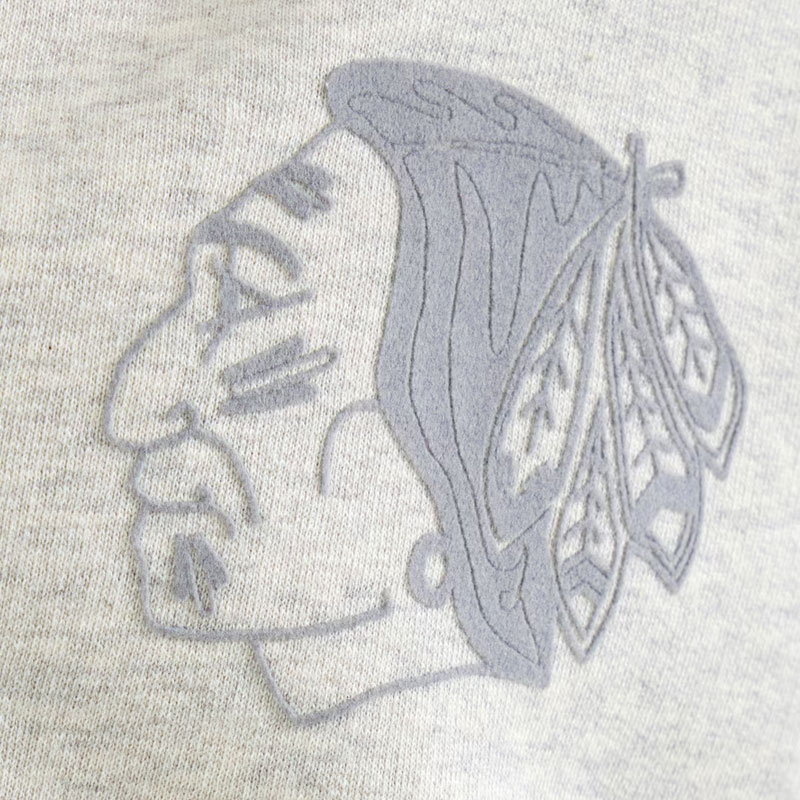 Chicago Blackhawks Leafs Heather Gray Striped Fleece Jacket - Image 3