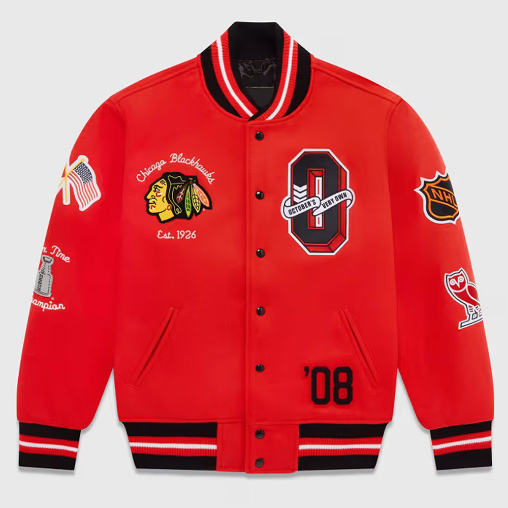 OVO Chicago Blackhawks Varsity Jacket
