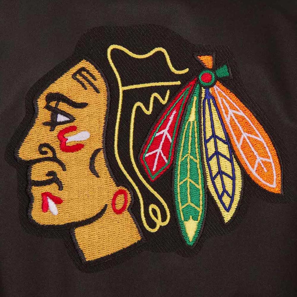 Chicago Blackhawks Black and Red Poly-Twill Jacket - Image 3