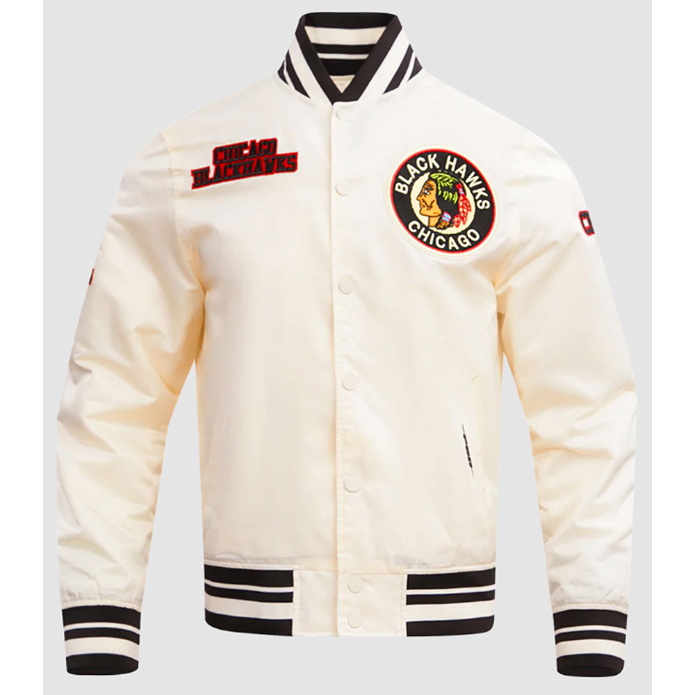 Chicago Blackhawks Retro Classic Rib Satin Jacket