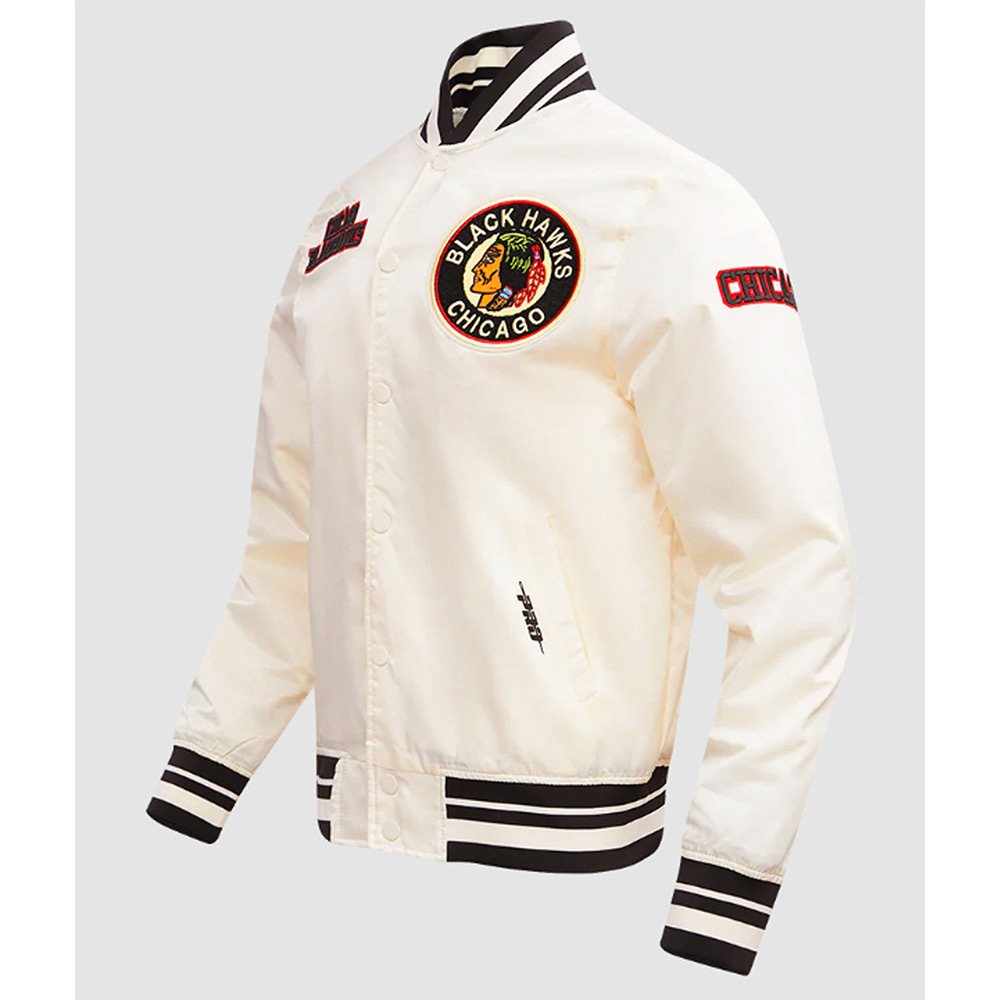 Chicago Blackhawks Retro Classic Rib Satin Jacket - Image 5
