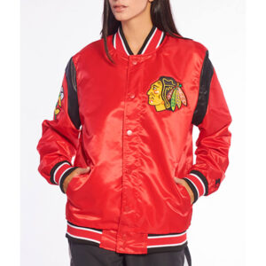Chicago Blackhawks Teddy Red Satin Jacket