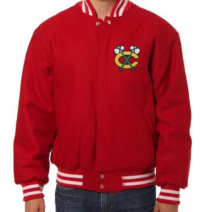 Varsity Chicago Blackhawks Red Wool Jacket