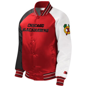 Youth Chicago Blackhawks Red Varsity Satin Jacket