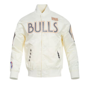 Chicago Bulls 2024/25 City Edition Chenille Cream Satin Jacket