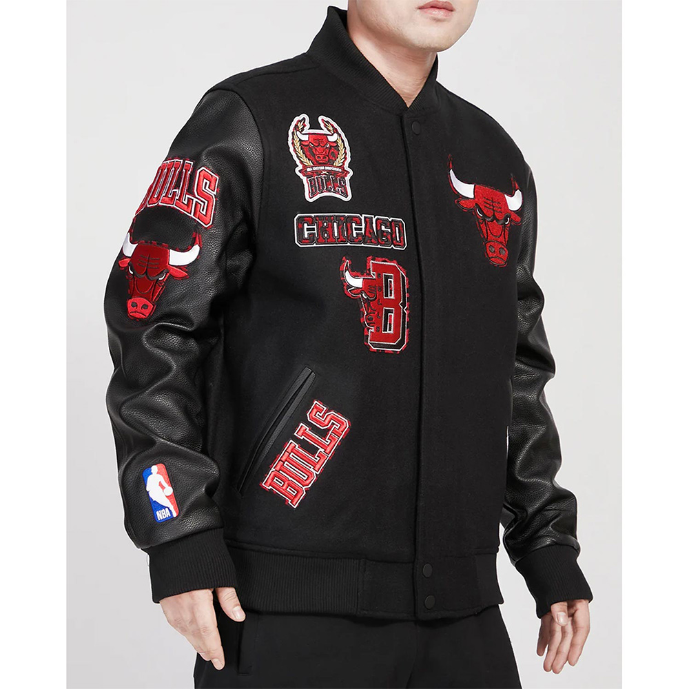 Chicago Bulls Animal Patches Varsity Jacket - Image 3