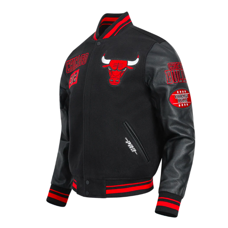 Chicago Bulls Area Code Classic Rib Varsity Jacket - Image 3