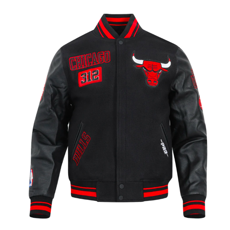Chicago Bulls Area Code Classic Rib Varsity Jacket