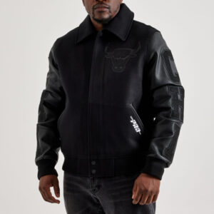 Chicago Bulls Patches Black Varsity Jacket