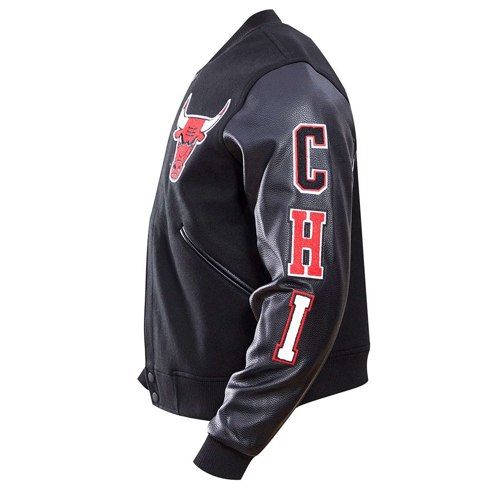 Classic Chicago Bulls Varsity Wool/Leather Jacket - Image 8