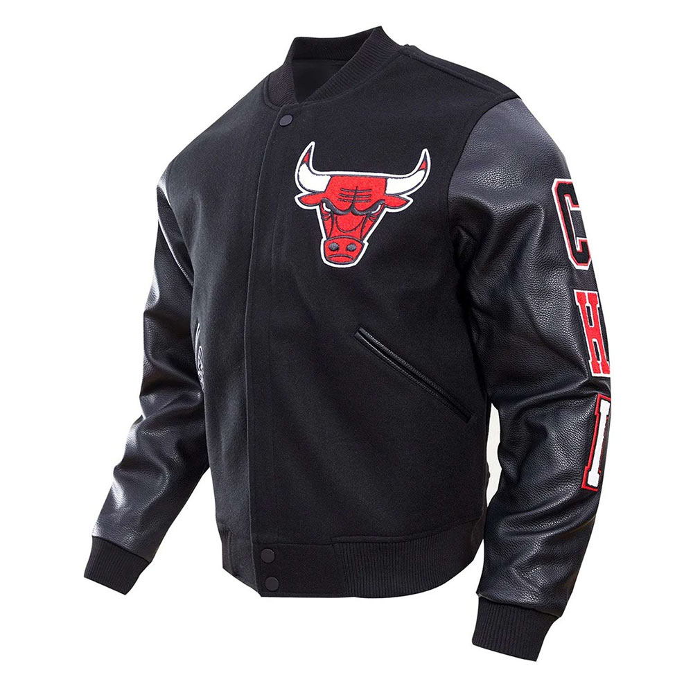 Classic Chicago Bulls Varsity Wool/Leather Jacket - Image 12