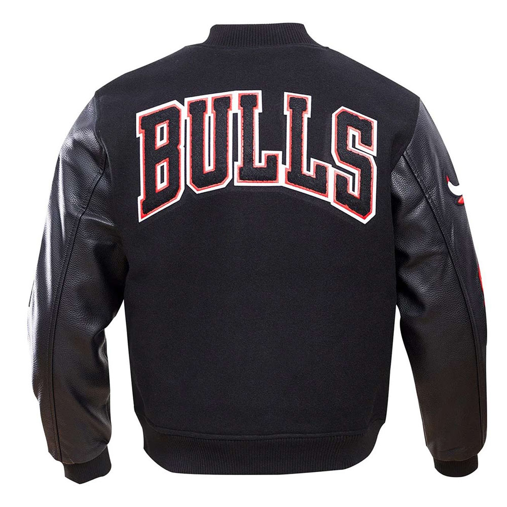 Classic Chicago Bulls Varsity Wool/Leather Jacket - Image 6