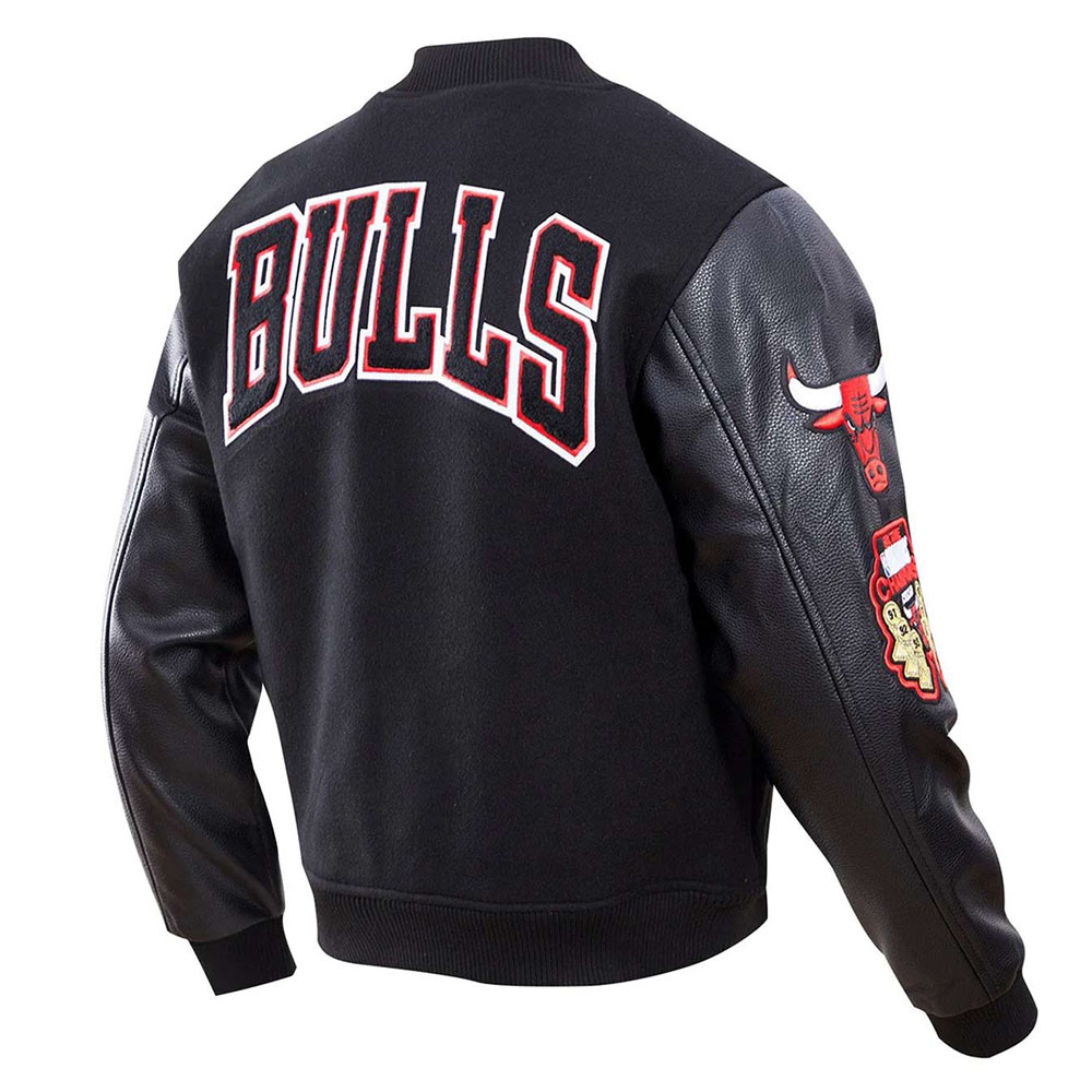 Classic Chicago Bulls Varsity Wool/Leather Jacket - Image 15