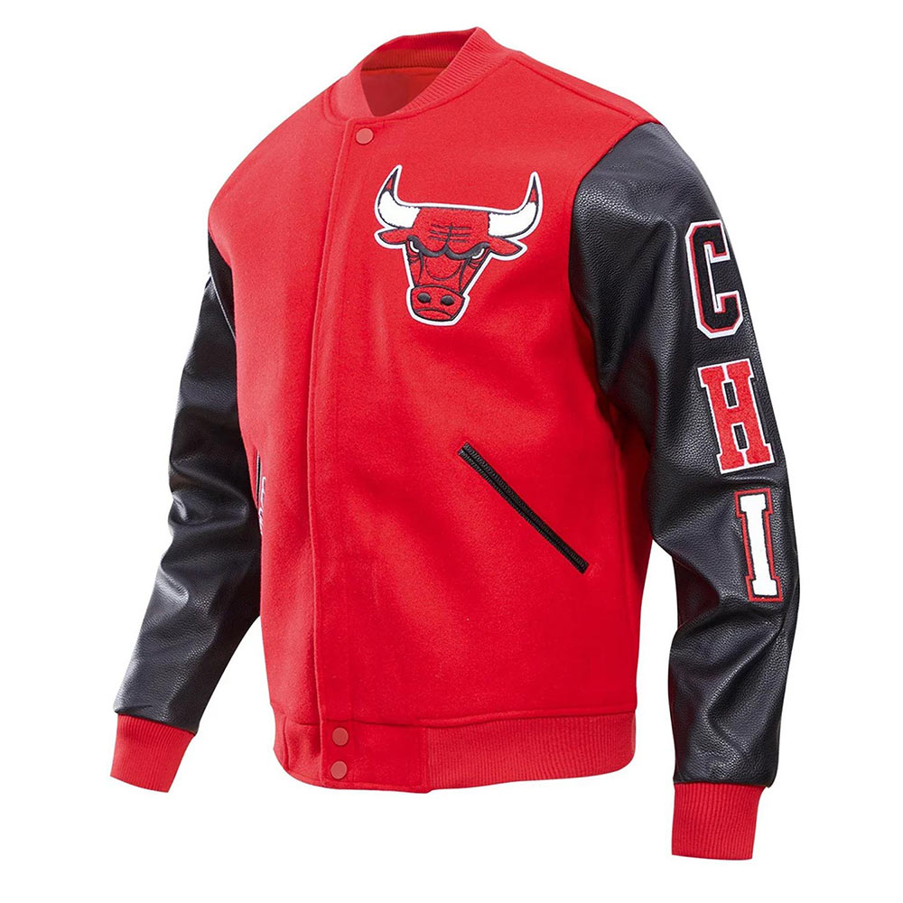 Classic Chicago Bulls Varsity Wool/Leather Jacket - Image 10