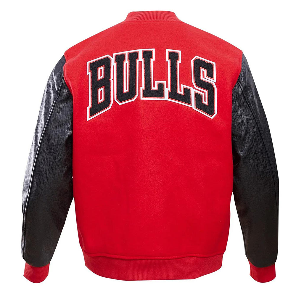Classic Chicago Bulls Varsity Wool/Leather Jacket - Image 4