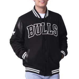 Chicago Bulls Clutch Hitter Black Varsity Jacket